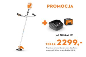 Kosa akumulatorowa FSA 80, z akumulatorem AK 30 S i ładowarką AL 101